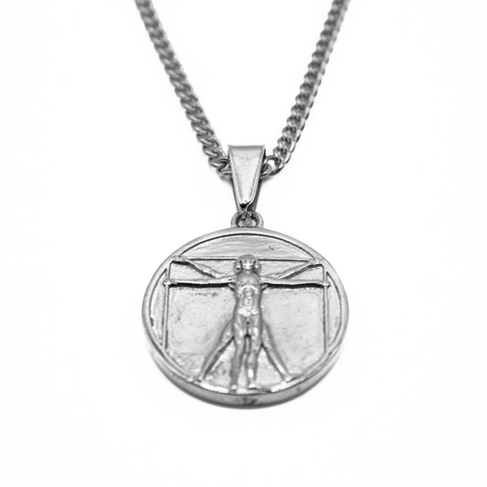 Vitruvian Man Pendant (Silver)