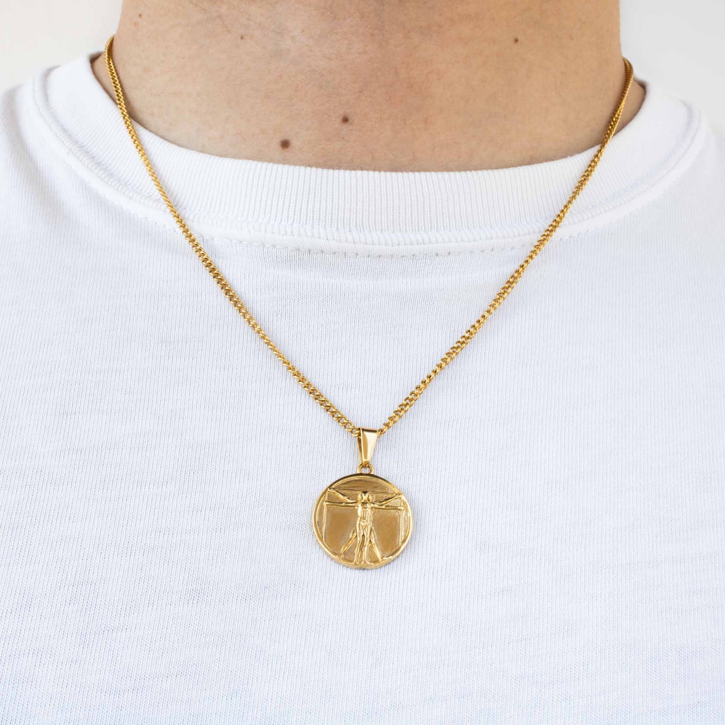 Vitruvian Man Pendant (Gold)