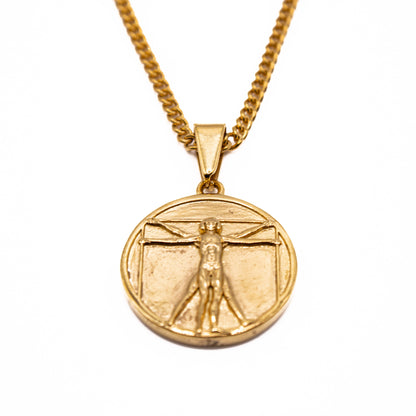 Vitruvian Man Pendant (Gold)