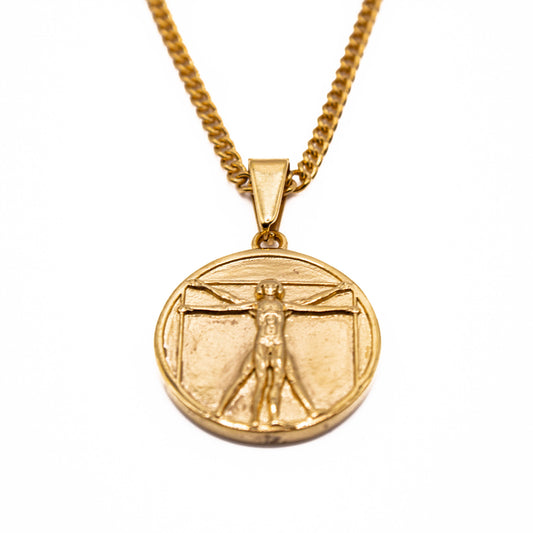 Vitruvian Man Pendant (Gold)