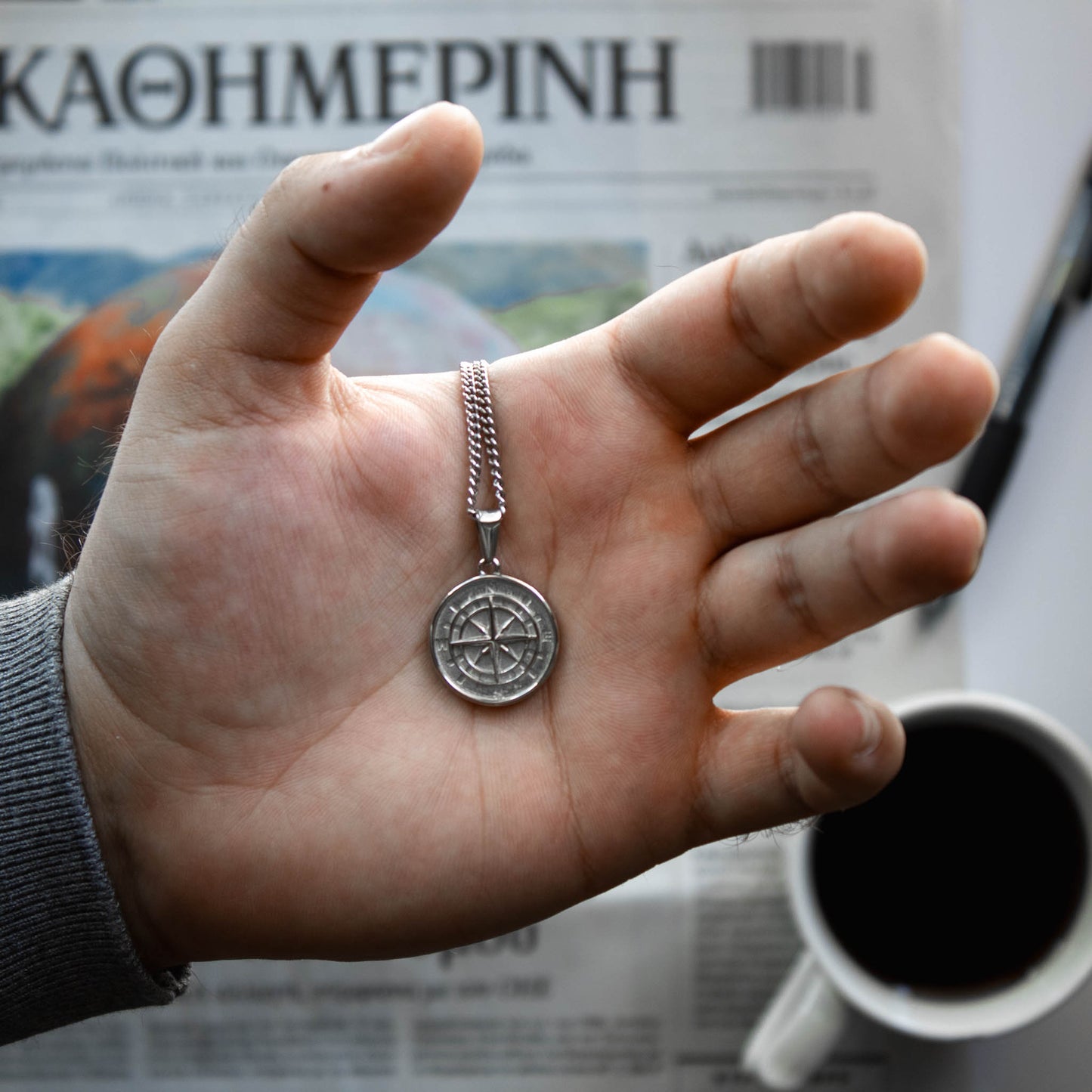 Compass Pendant (Silver)